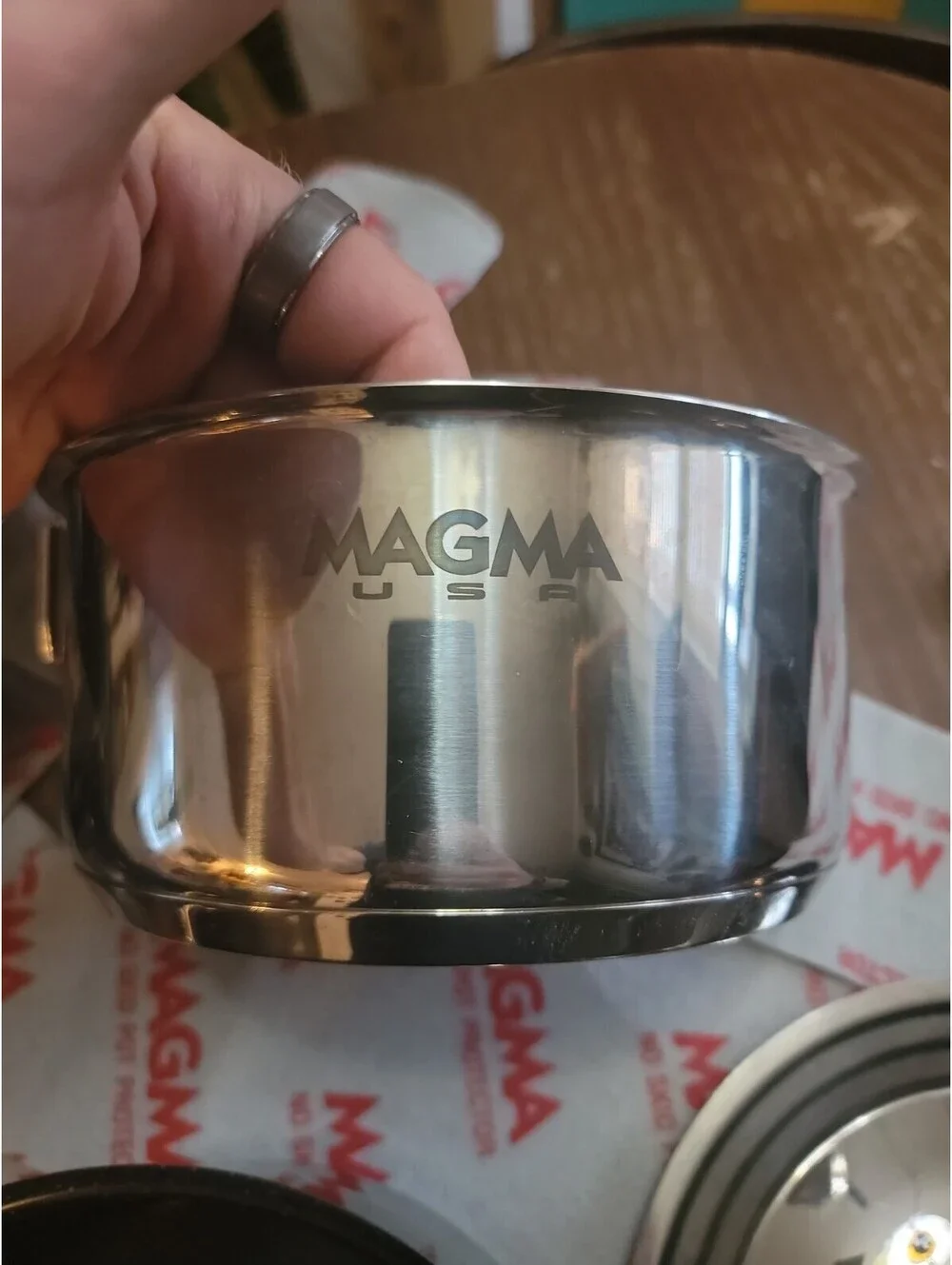 Magma USA 7 Piece Gourmet Nesting Stainless Steel Cookware Set Ceramica Holder